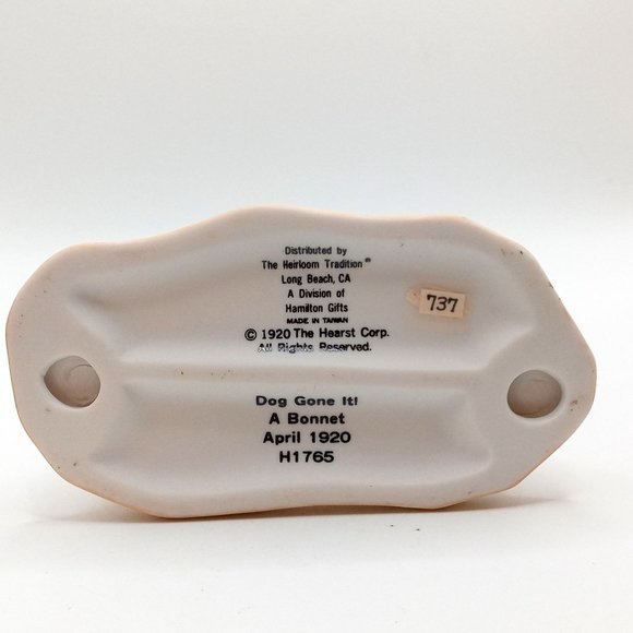 Dog Gone It A Bonnet Figurine Old Heirloom Tradition Vintage Puppy Child - Picture 8 of 11